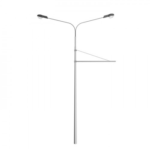 Опора контактной сети граненая фланцевая круглая КСГ-10Ф-700-ц 220х350х10 мм