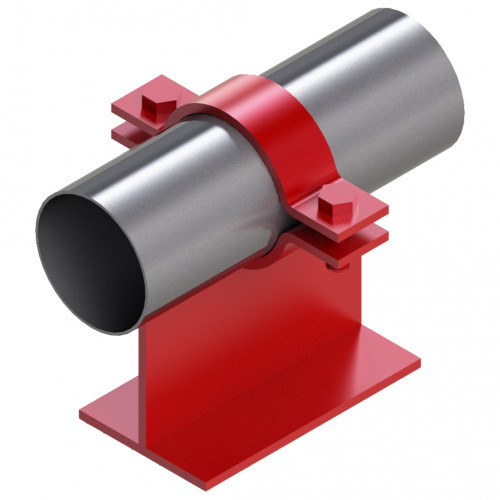 Опора неподвижная хомутовая тавровая для тепловых сетей исп. АС22 09Г2С 57х100х340х156 мм ОСТ 36-146-88 6 кг