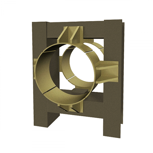 Опора неподвижная четырехупорная усиленная стальная для тепловых сетей ТС-664.00.00 530х200х230х786 мм Серия 5.903-13 выпуск 7-95 92,8 кг